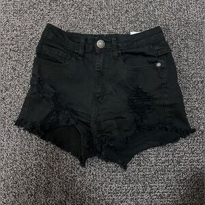 Black Denim Shorts